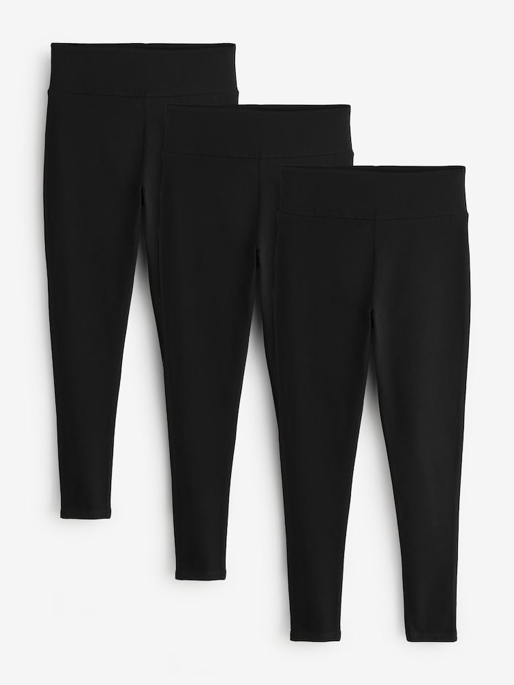 River Island Black Petite High Waisted Leggings 3 Pack - Image 1 of 4