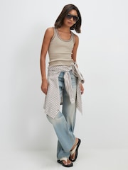 River Island Black Sleeveless Whipstitch Tank Tops 2 Pack - Image 2 of 5