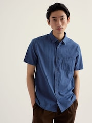 Seasalt Cornwall Blue Ayre Short Sleeve Shirt - Image 3 of 5