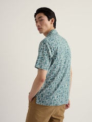 Seasalt Cornwall Teal Blue Palores Short Sleeve Shirt - Image 3 of 5