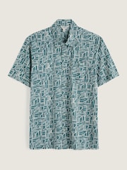 Seasalt Cornwall Teal Blue Palores Short Sleeve Shirt - Image 4 of 5