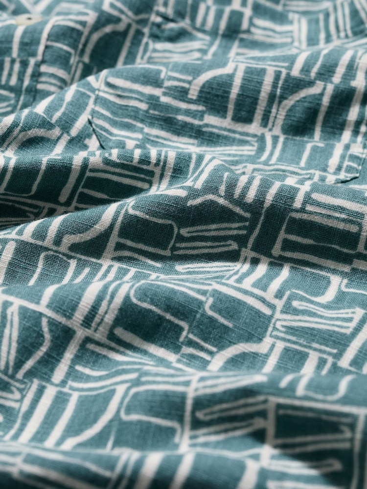 Seasalt Cornwall Teal Blue Palores Short Sleeve Shirt - Image 5 of 5 Seasalt Cornwall Teal Blue Palores Short Sleeve Shirt - Image 5 of 5
