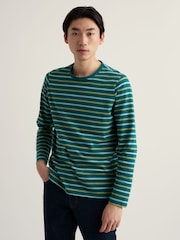 أخضر/أزرق - قميص نسائي بياقة بحافة مستديرة تشكيلة Sailor من Seasalt Cornwall - Image 1 of 5