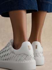 Hobbs White Ada Woven Trainers - Image 2 of 4