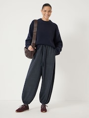 Hush Grey Taylor Check Balloon Hem Jersey Trousers - Image 1 of 5