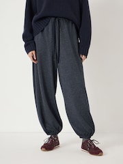 Hush Grey Taylor Check Balloon Hem Jersey Trousers - Image 2 of 5