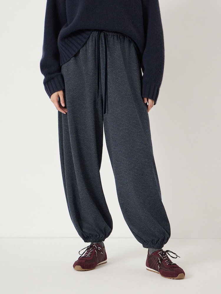 Hush Grey Taylor Check Balloon Hem Jersey Trousers - Image 2 of 5