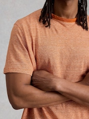 White Stuff Orange Abersoch Stripe Linen T-Shirt - Image 4 of 6