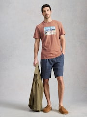 White Stuff Pink Abersoch Mountain Graphic T-Shirt - Image 1 of 6