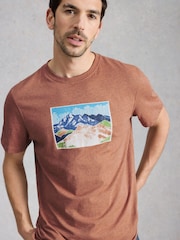 White Stuff Pink Abersoch Mountain Graphic T-Shirt - Image 3 of 6