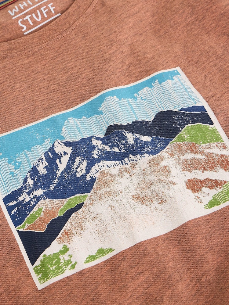 White Stuff Pink Abersoch Mountain Graphic T-Shirt - Image 6 of 6