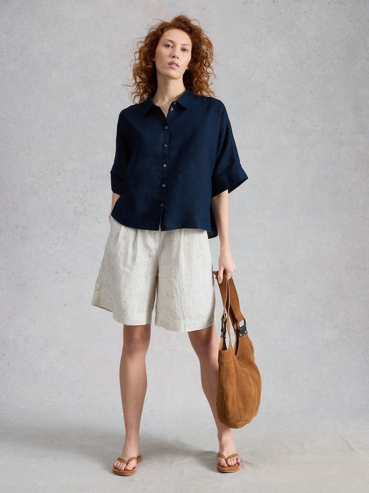 White Stuff Blue Cassie Linen Shirt - Image 2 of 6 White Stuff Blue Cassie Linen Shirt - Image 2 of 6