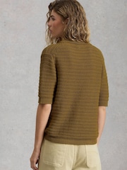 White Stuff Green Cooper Knitted Polo Shirt - Image 2 of 6