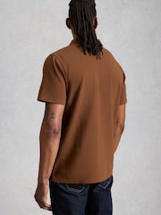 White Stuff Brown Anderby Woven Polo Shirt - Image 3 of 6