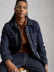 White Stuff Brown Anderby Woven Polo Shirt - Image 4 of 6