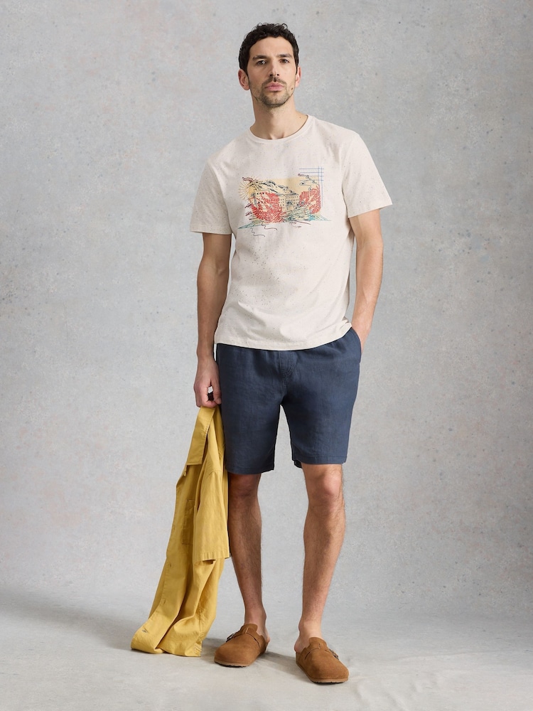 White Stuff White Abersoch Postcard Graphic T-Shirt - Image 1 of 2 White Stuff White Abersoch Postcard Graphic T-Shirt - Image 1 of 2