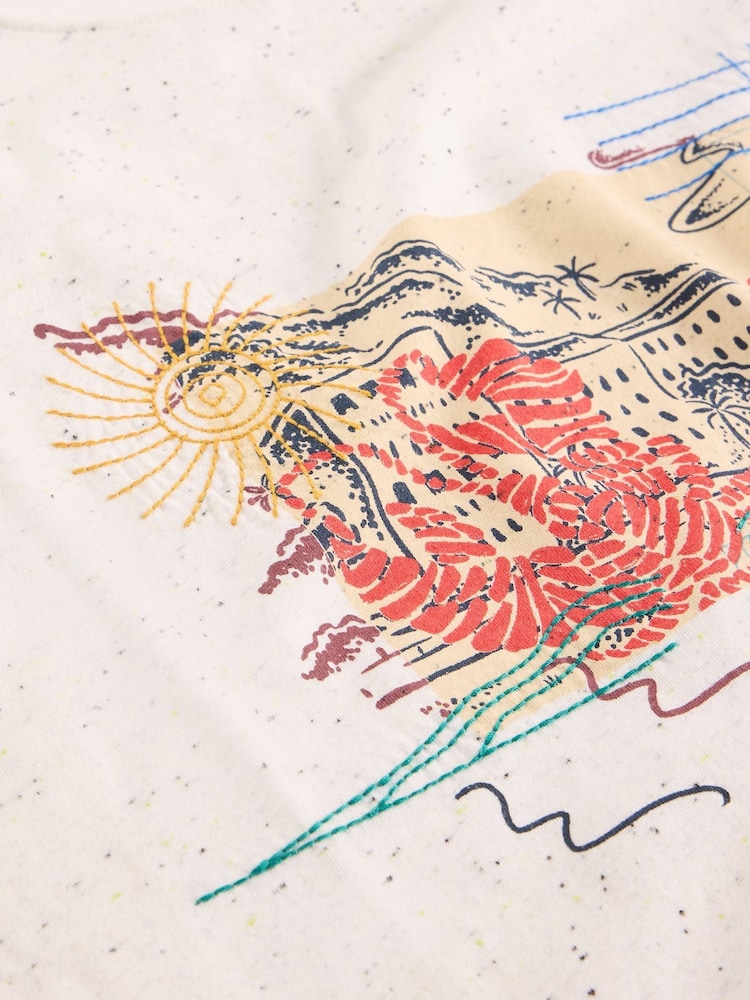 White Stuff White Abersoch Postcard Graphic T-Shirt - Image 6 of 6