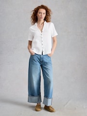 White Stuff White Annie Double Cloth Shirt - Image 1 of 6