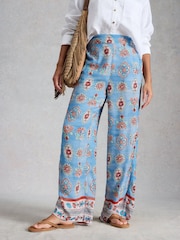 White Stuff Blue Ally Wide Leg Trousers - Image 1 of 6