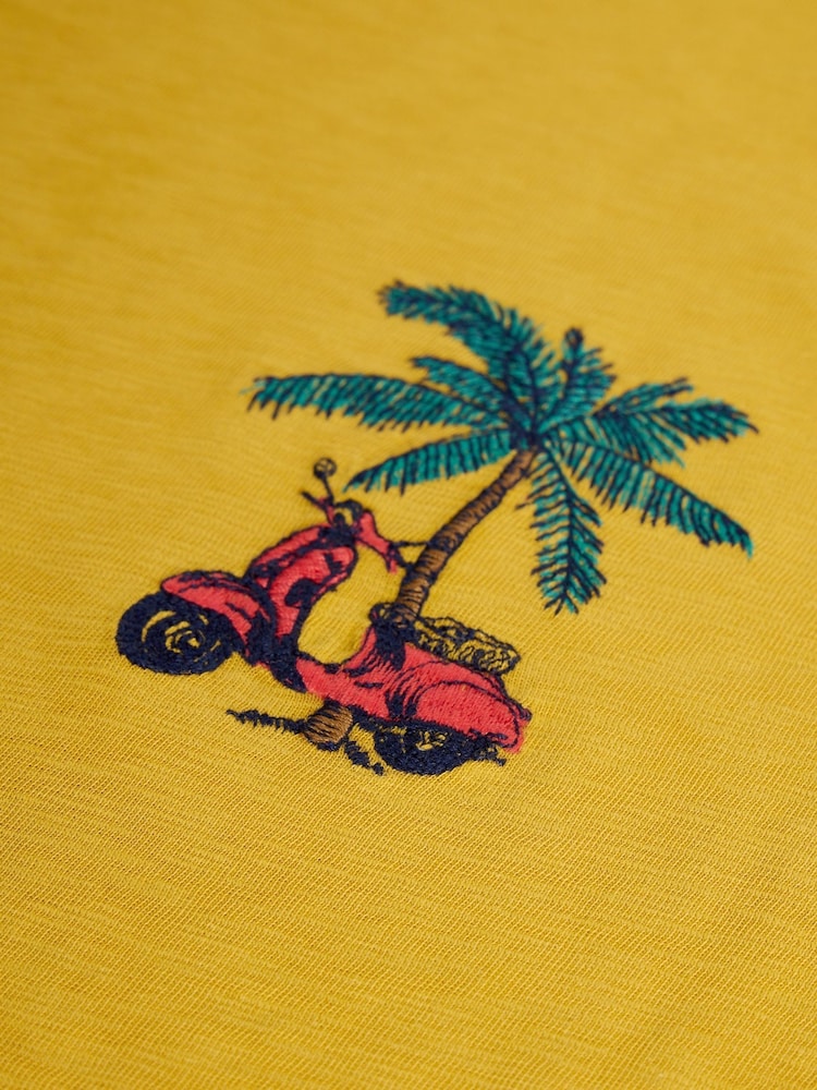 White Stuff Yellow Abersoch Scooter Graphic T-Shirt - Image 6 of 6