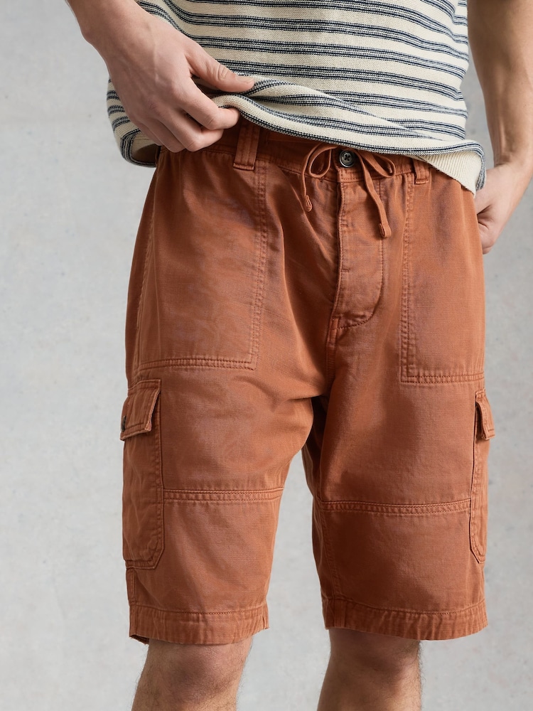 White Stuff Orange Kemble Cargo Shorts - Image 2 of 6