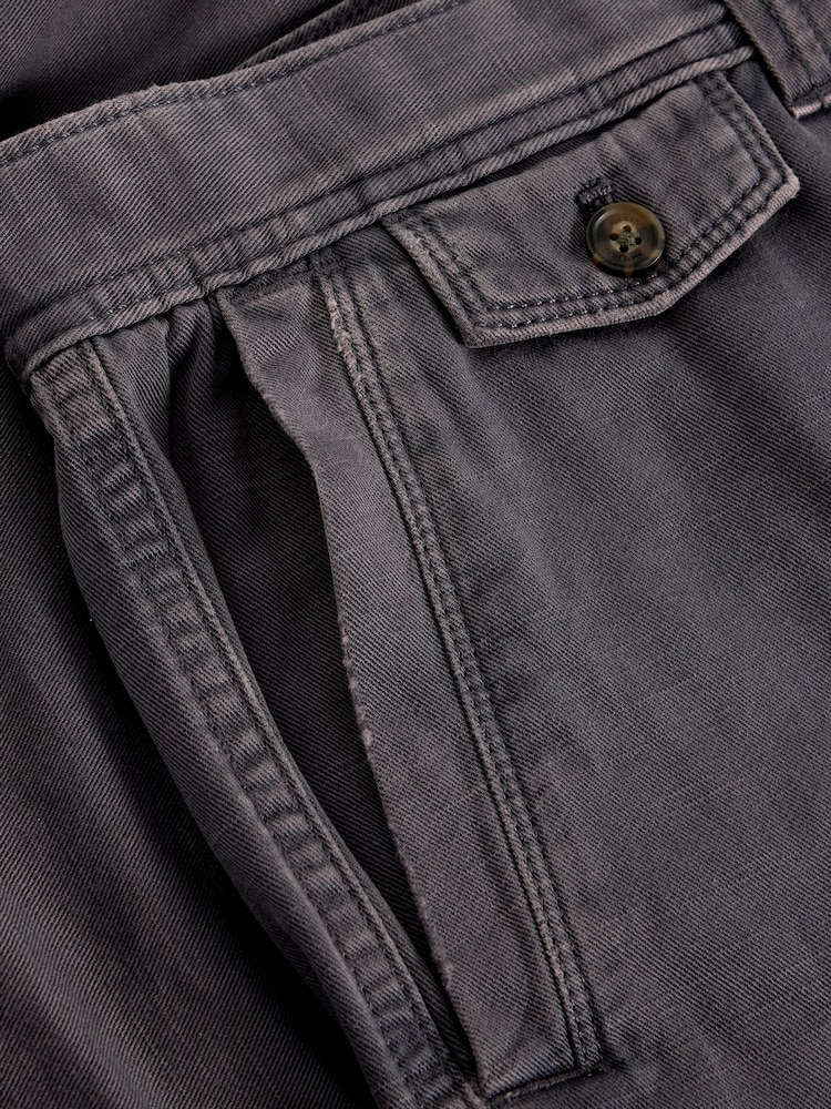 White Stuff Washed Black Chapman Casual Shorts - Image 7 of 7