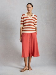 White Stuff Cooper Knitted Stripe Polo Shirt - Bild 3 von 7