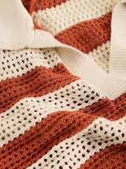 White Stuff Cooper Knitted Stripe Polo Shirt - Bild 6 von 7