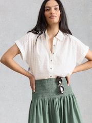 White Stuff White Orla Button Through Shirt - Image 2 of 6