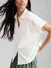 White Stuff White Orla Button Through Shirt - Image 4 of 6