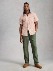 White Stuff Pink Hayle  Palm Geo Print Shirt - Image 1 of 6