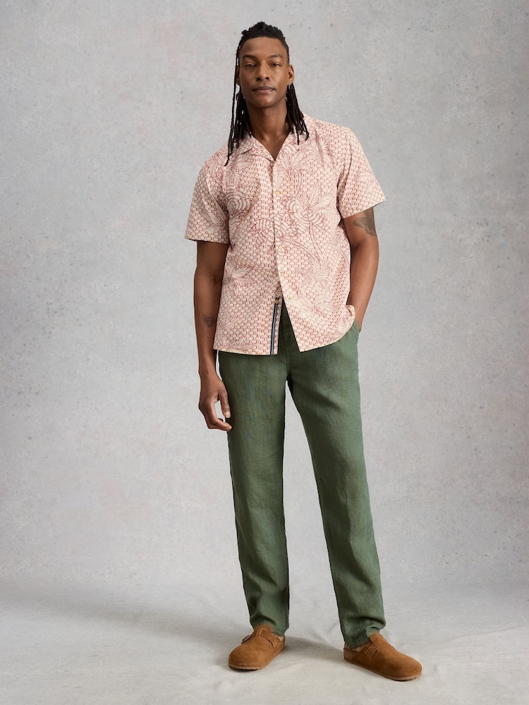 White Stuff Pink Hayle Palm Geo Print Shirt - Image 1 of 6 White Stuff Pink Hayle Palm Geo Print Shirt - Image 1 of 6