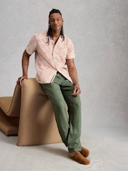 White Stuff Pink Hayle  Palm Geo Print Shirt - Image 2 of 6