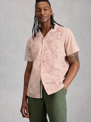 White Stuff Pink Hayle  Palm Geo Print Shirt - Image 4 of 6