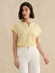 Hobbs Yellow Joanna Broderie Top - Image 1 of 4