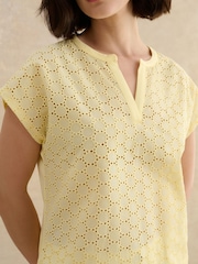 Hobbs Yellow Joanna Broderie Top - Image 3 of 4