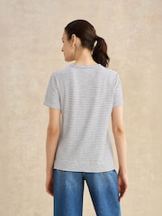 Hobbs White Adaline Stripe T-Shirt - Image 2 of 5