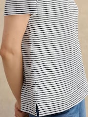 Hobbs White Adaline Stripe T-Shirt - Image 3 of 5