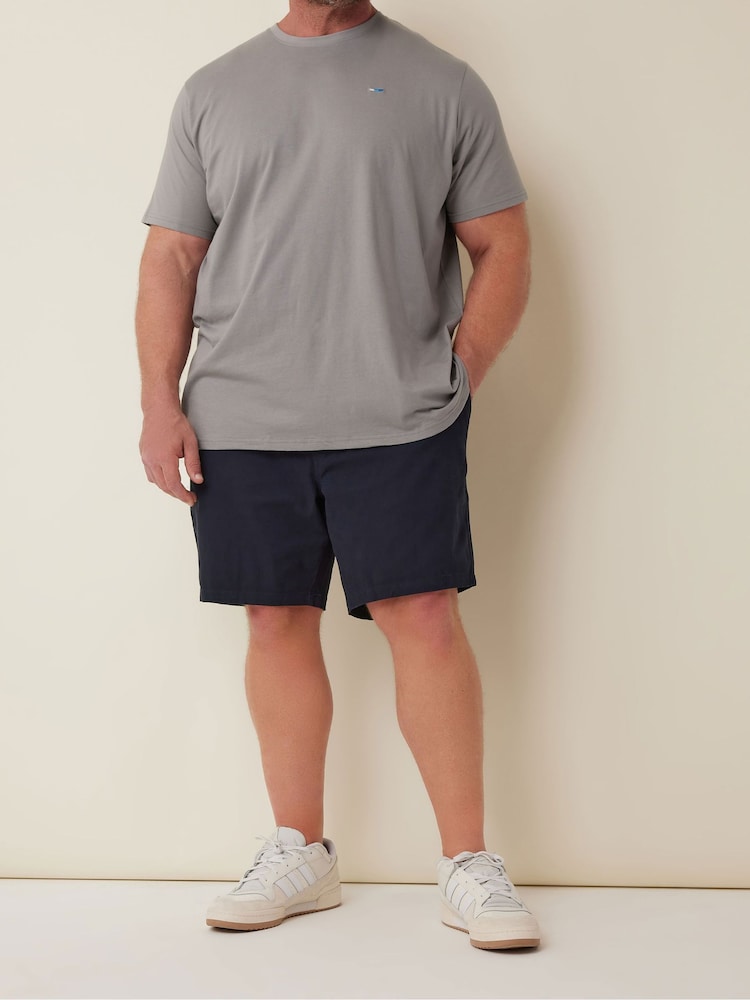 BadRhino Big & Tall Blue Stretch Elasticated Waist Chino Shorts - Image 1 of 6 BadRhino Big & Tall Blue Stretch Elasticated Waist Chino Shorts - Image 1 of 6