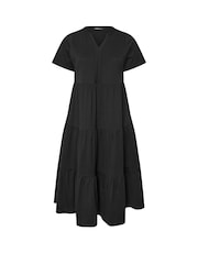 Yours Curve Black Tiered Cotton Midaxi Dress - Image 5 of 5