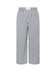 Yours Curve Blue Limited Stripe Boxer Waist Trousers - Image 5 of 5