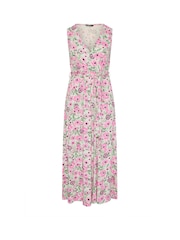 Yours Curve Pink Floral Print Wrap Maxi Dress - Image 5 of 5