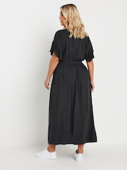 Yours Curve Black Button Chambray Maxi Dress - Image 5 of 8