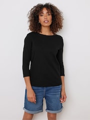 M&Co Black Cotton Top - Image 1 of 4