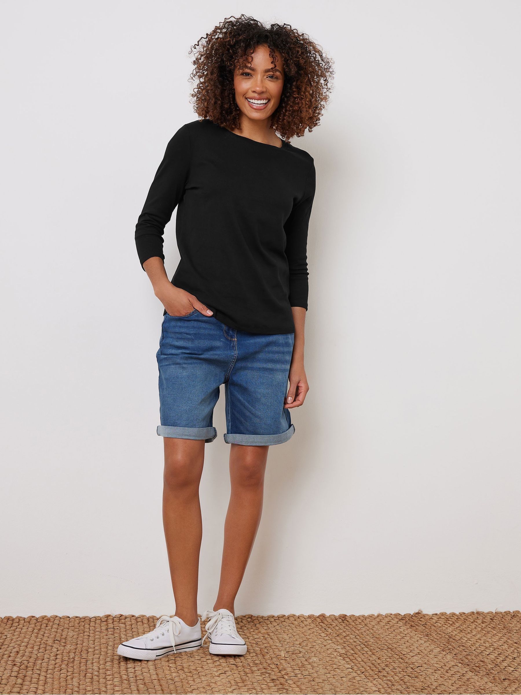 Buy M&Co Black Cotton Top from Next USA