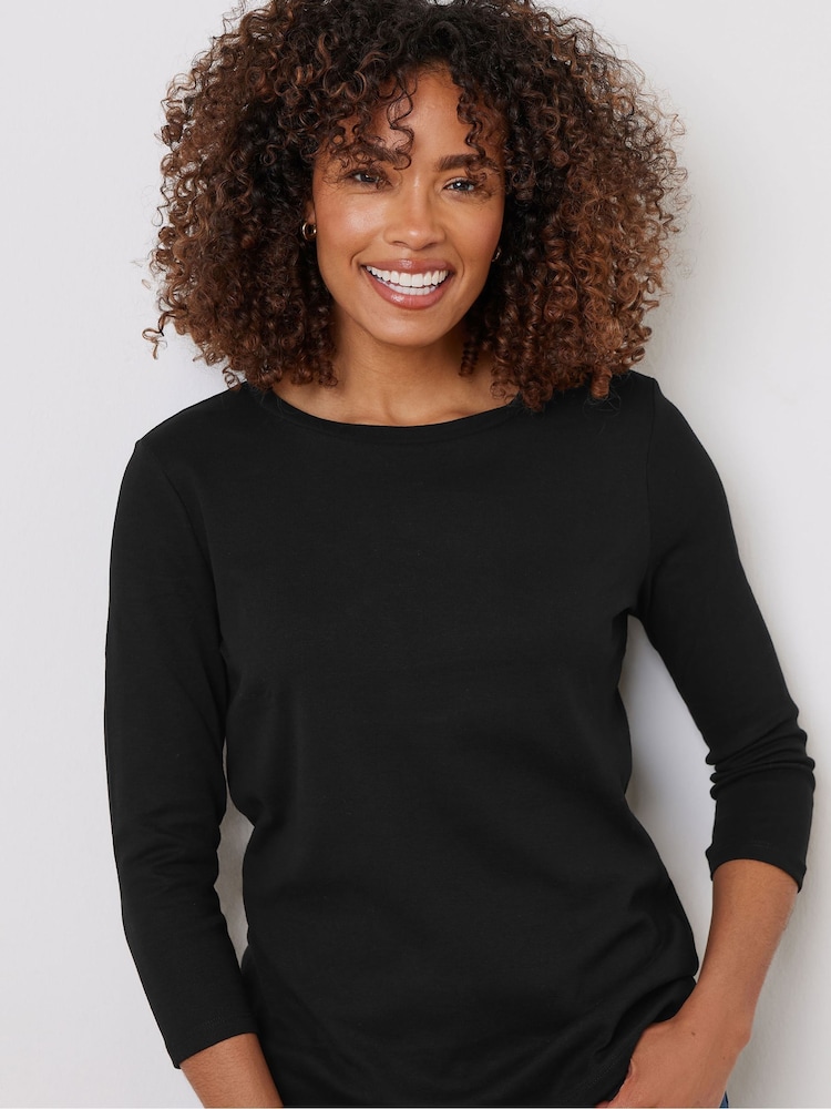 M&Co Black Cotton Top - Image 4 of 4 M&Co Black Cotton Top - Image 4 of 4