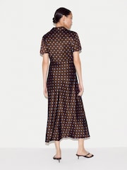 Jigsaw Brown Mini Geo Rose Bias Dress - Image 5 of 6