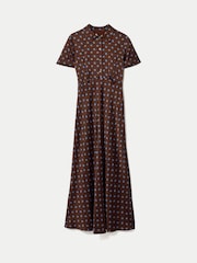 Jigsaw Brown Mini Geo Rose Bias Dress - Image 6 of 6