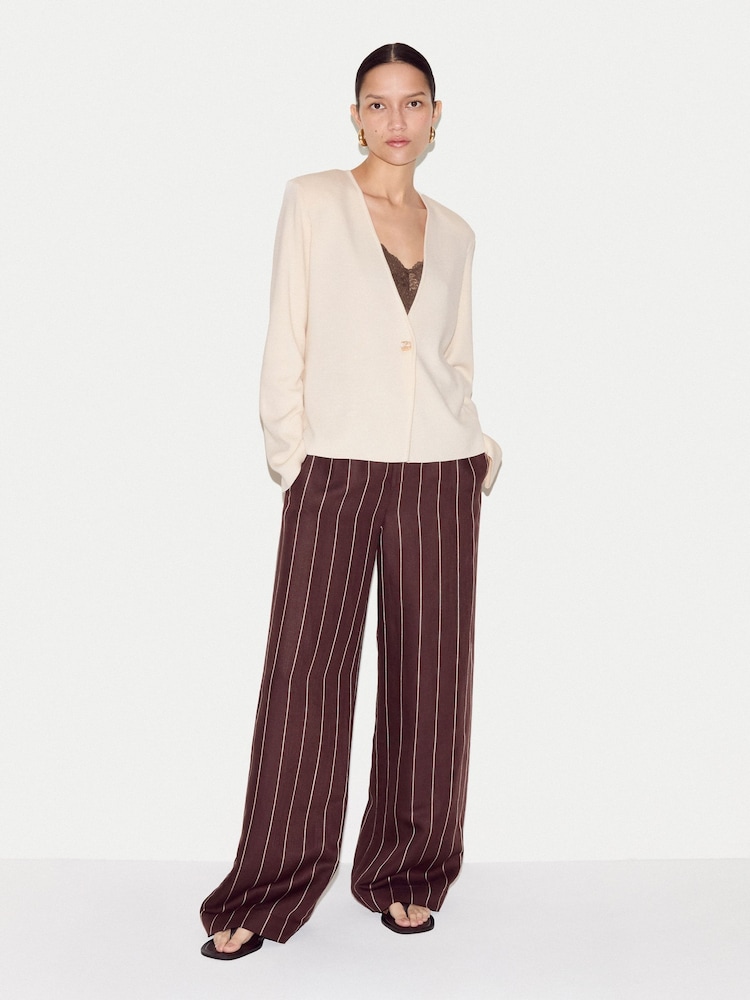 Jigsaw Cream Minimilist Knit Jacket - Image 2 of 6 Jigsaw Cream Minimilist Knit Jacket - Image 2 of 6