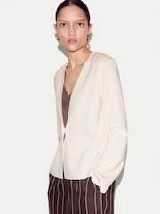 Jigsaw Cream Minimilist Knit Jacket - Image 3 of 6